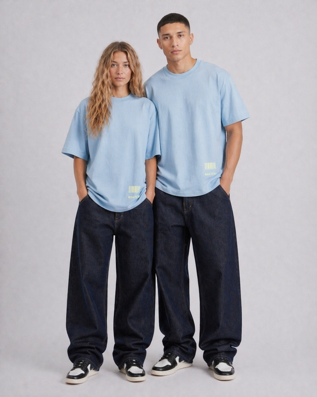 Messy Authenticity Tee in Powder Blue