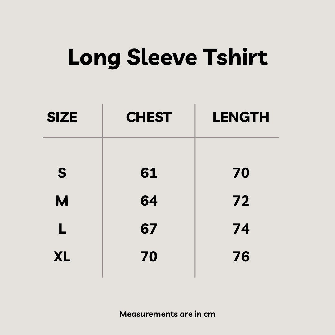 Size chart for Delusional Tee in Off White
