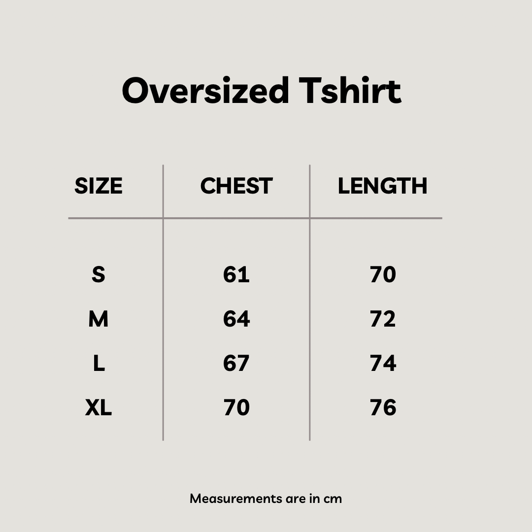 Size chart for Messy Authenticity Tee in Chocolate Brown